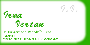 irma vertan business card